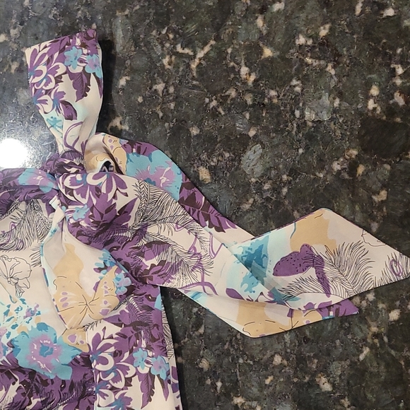 Agora Boatneck Chiffon Flowy Blouse - Picture 3 of 12